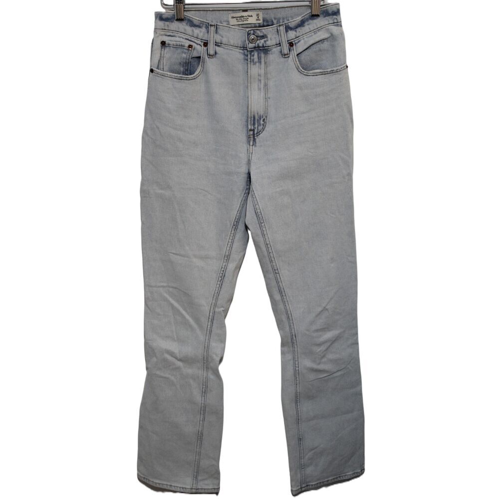 Womens Abercrombie & Fitch The Slim Straight Ultra High Rise Blue Jeans Sz 27 4